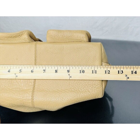 Naturalizer Tan Pebble Grain Leather Handbag Double Front Pockets 12"x5"x6" - Picture 12 of 15